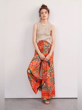 Farm Rio Birdie Wide-Leg Pants S BNWOT